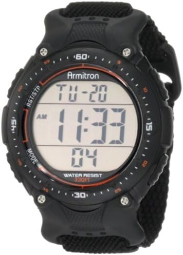 Armitron Sport Men's 408159Blk Chronograph Black Strap Digital Display Watch