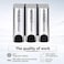 Chamber Soap Dispenser Trio Shower Gel Shampoo Conditioner Abs Wall Mount Silver