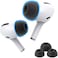 Foam Masters Memory Foam Ear Tips For Airpods 1St &amp; 2Nd Gen, Comfortable, Secure, Better Noise Cancellation, Version 3.0 Replacement Buds (Small, Med, Large - 3 Pairs, Black)