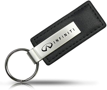 سلسلة مفاتيح من الجلد الأسود من Au-Tomotive باللون الذهبي إنفينيتي