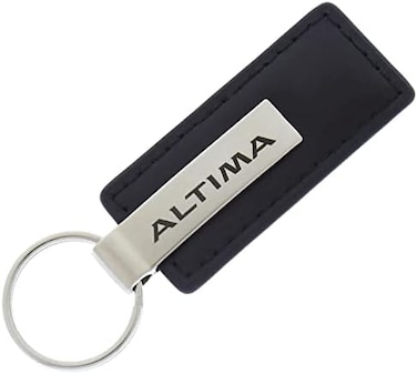 Au-Tomotive سلسلة مفاتيح نيسان ألتيما من الجلد الأسود باللون الذهبي