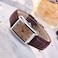 Avaner Mens Square Watch, Vintage Leather Cuff Watch, Roman Numeral Analog Quartz Wristwatch, Leather Strap Classic Retro Watch With Auto Calendar Window