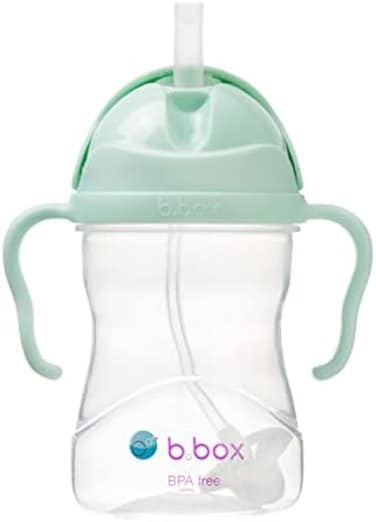 B.Box Sippy Cup With Fliptop Straw, Drink From Any Angle, Weighted Straw, Spill Proof, Leak Proof &amp; Easy Grip, Bpa Free, Dishwasher Safe, For Babies 6M+ To Toddlers (Pistachio, 8 Oz)