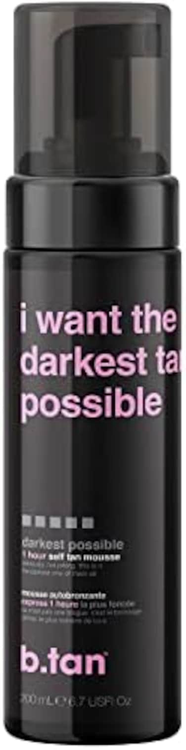 B.Tan Ultra Dark Self Tanner, I Want The Darkest Tan Possible - Fast, 1 Hour Sunless Tanner Mousse, No Fake Tan Smell, No Added Nasties, Vegan, Cruelty Free, 6.7 Fl Oz