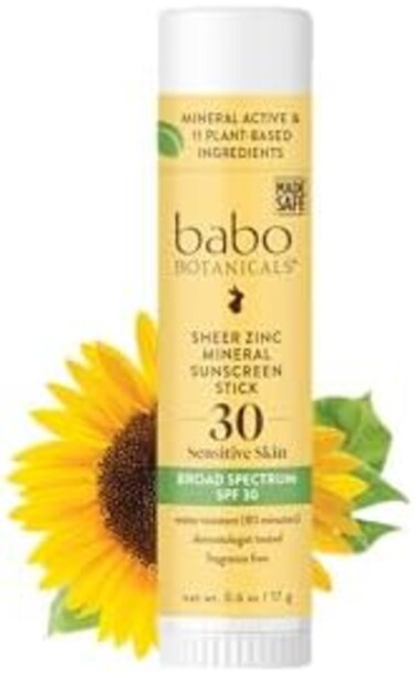 Babo Botanicals Clear Zinc Sport Sunscree Stick SPF 30 With 100% Mineral Active, Unscented, 0.6 Oz, Multi, Fragrence Free, 1 Count, 0.6 Ounce