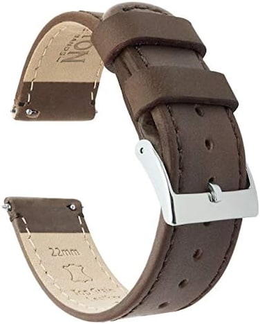 Barton Quick Release - Top Grain Leather Watch Band Strap - Choice Of Width - 16mm, 18mm, 19mm, 20mm, 21mm 22mm, 23mm Or 24mm