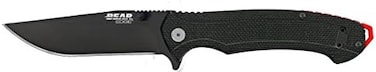 Bear & Son Cutlery Edge 61112 112 4 5/8 بوصة سكين جانبي مساعد G10 أسود