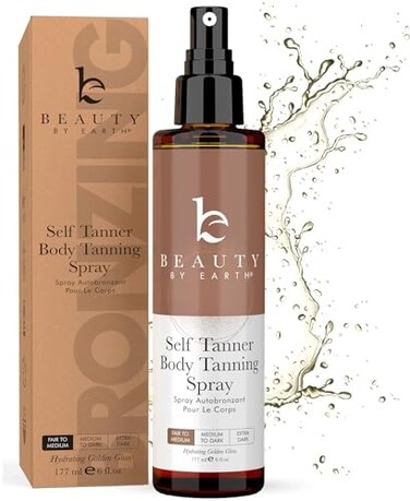 Self Tanner Spray - Usa Made With Natural &amp; Organic Ingredients, Fast Drying Spray Tan For Pale Skin, Non Toxic Gradual Tanning Spray, Sunless Tanning Water For Women &amp; Men, Fair To Medium