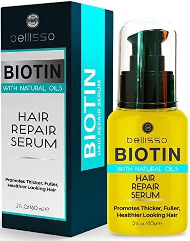 Biotin Serum For Hair Thickening And Strengthening - Treatment Tonic For Men And Women With Natural Oil