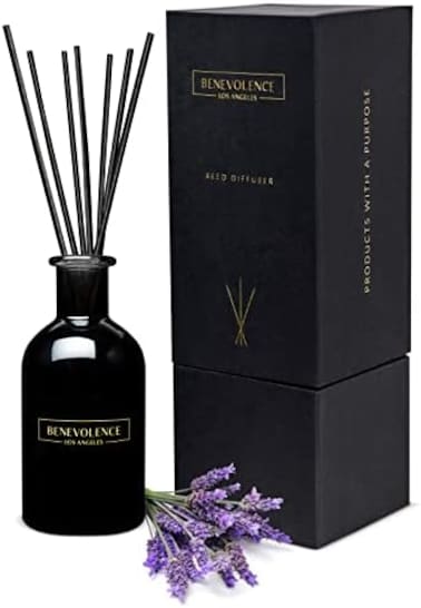 مجموعة ناشر الروائح العطرية Benevolence La Reed، ناشر عطور اللافندر والأوكالبتوس، ناشر للعلاج العطري، أعواد ناشر أعواد الزيت المعطرة، ناشر أعواد معطرة، تخفيف التوتر وتعزيز الاسترخاء