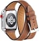 Bestig Band Compatible For Apple Watch 38mm 40mm 42mm 44mm, Genuine Leather Double Tour Designed Slim Replacement Strap For Iwatch Series 6 Se 5 4 3 2 1
