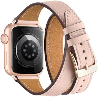 سوار Bestig متوافق مع ساعة Apple 38 مم 40 مم 42 مم 44 مم، حزام بديل نحيف بتصميم مزدوج من الجلد الطبيعي لسلسلة Iwatch 6 Se 5 4 3 2 1