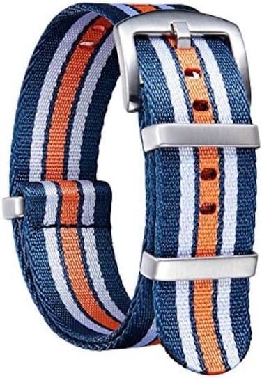 Military Ballistic Nylon Watch Strap Replacement Braided Watch Strap With Black/Silver Steel Buckle Men Women 20 Colours 18mm 20mm 22mm 24mm (Upgrade Version)