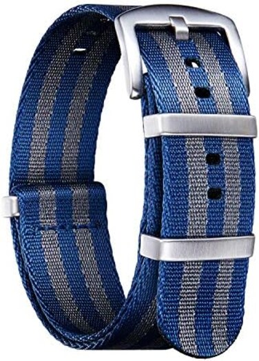 Military Ballistic Nylon Watch Strap Replacement Braided Watch Strap With Black/Silver Steel Buckle Men Women 20 Colours 18mm 20mm 22mm 24mm (Upgrade Version)