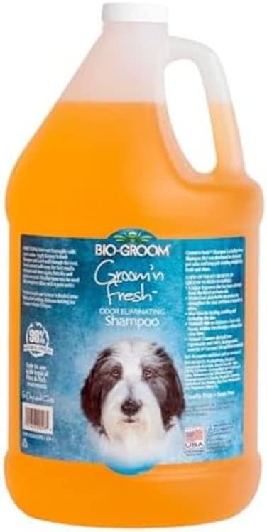 شامبو للكلاب - مزيل للرائحة، مستلزمات استحمام للكلاب، غسول للجراء، مستلزمات العناية بالقطط والكلاب، لم يتم الإساءة إلى الحيوانات لتصنيعها، صنع في الولايات المتحدة الأمريكية، منتجات للكلاب - 1 جالون