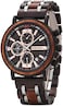 S18-1 Mens Wood Watch Stylish Wooden Stainless Steel Combined Chronograph With Luminous Pointers Fashion Timepiece For Men