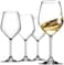 Bormioli Rocco 14.75 Oz White Wine Gl (Set Of 4): Crystal Clear Star Glass, Laser Cut Rim For Wine Tasting, Lead-Free Cups, Elegant Party Drinking Glassware, Dishwasher Safe, Restaurant Quality