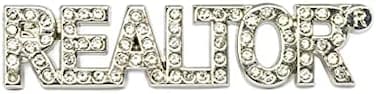 Real Estate Agent Realtor Crystal Lapel Pin (Realtor - Silver)