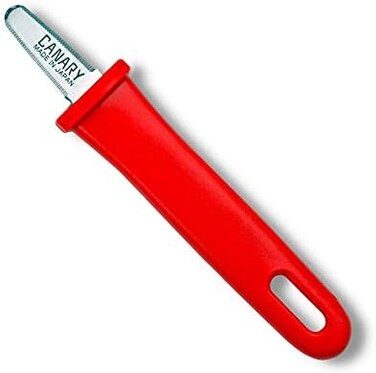 Box Opener Mini Cutter 5", Safety Package Opener Small Knife Tool, Safe Serrated Japanese Stainless Steel Blade, Red, Made In Japan