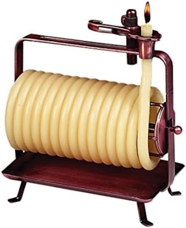 شمعة بالساعة، شمعة أفقية تدوم 48 ساعة، شمع العسل الطبيعي الصديق للبيئة مع فتيل القطن، اللون أصفر