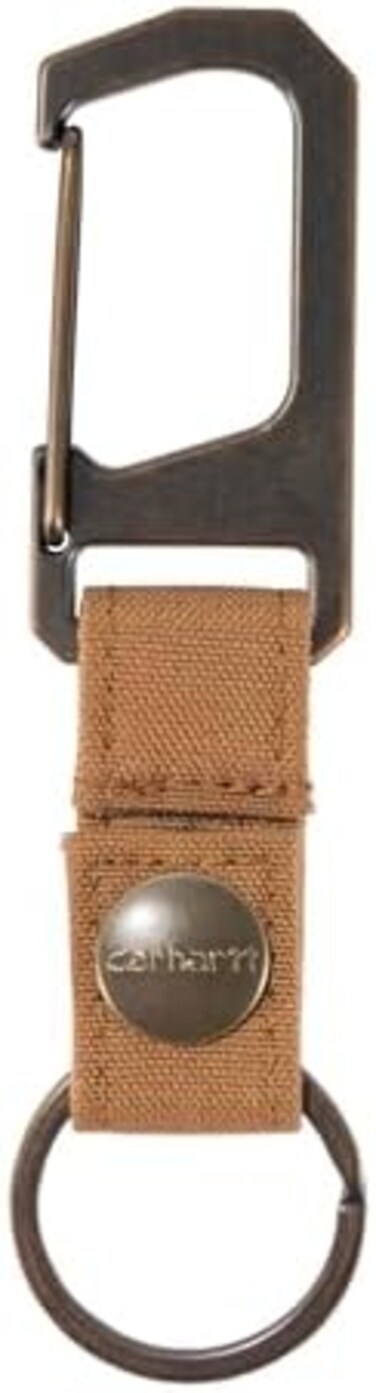 حافظة مفاتيح معدنية متينة للبالغين من الجنسين من Carhartt، حامل حلقة مفاتيح بحلقة حزام مع مشبك بوابة معدني ذاتي القفل لسلسلة مفاتيح السيارة/المنزل (عبوة من قطعة واحدة)