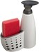 Casabella Sink Sider Kitchen Soap Pump And Sponge Caddy, White/Gray