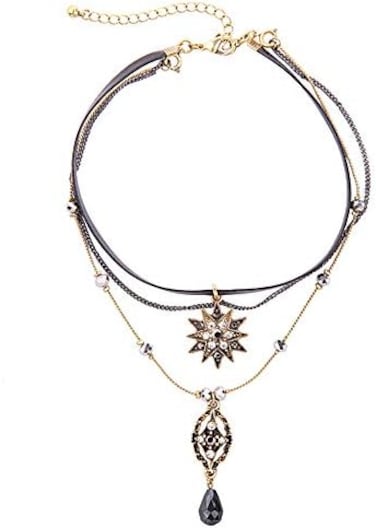 قلادات ضيقة للنساء والفتيات، قلادة على شكل نجوم متعددة الطبقات هدية مجوهرات، سبيكة،