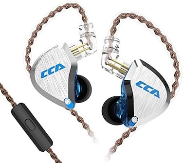 C12 In-Ear Monitors, 5Ba+1Dd Hybrid Hifi Stereo Noise Isolating Iem Wired Earphones/Earbuds/Headphones With Detachable Tangle-Free Cable 2Pin For Musician Audiophile (With Mic, Dream Blue)