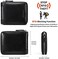 Manbang Mens Genuine Leather Zipper Wallet Rfid Secure Large Capacity Double Fold Multi-Card Leather Wallets For Men And Coin Purse(Oil Wax Black)