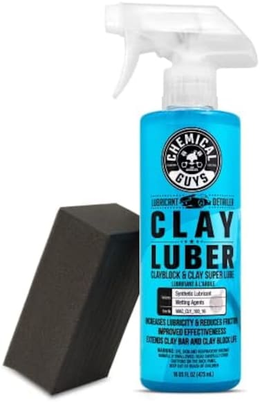 Chemical Guys Clay_Block_Kit Clay Block V2 وClay Luber، Clayblock وClay Super Lube، 16 أونصة سائلة