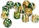 Chessex Gemini 16mm D6 Gold-Green W/White Dice Block 12 Pipped Dice