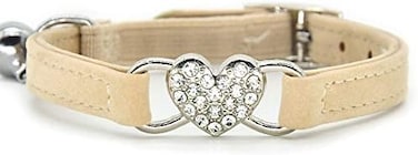 طوق تشوكشي للقطط على شكل قلب مع حزام أمان وجرس 8-11 بوصة