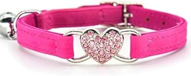 Chukchi Heart Bling Cat Collar With Safety Belt And Bell 8-11 Inches