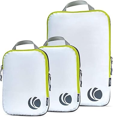 Compression Packing Cubes For Travel-Expandable Luggage Organizer Set Pack More In Less Space, Travel Gear Accessories (White 2Pcs) (White 3Pcs)