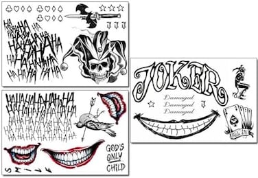 3 أوراق وشم الهالوين المؤقت، ملصق وشم مثالي للهالوين، والحفلات التنكرية، والأزياء وإكسسوارات الحفلات