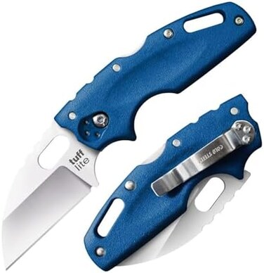 Cold Steel Tuff Lite 2.5&quot; Aus8A Sheepsfoot Razor-Sharp Plain Blade 3.5&quot; Griv-Ex Handle Pocket Folding Knife