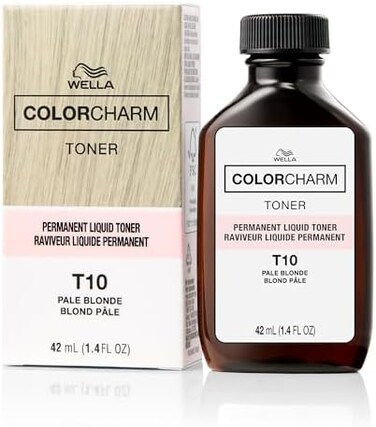 Wella Color Charm Permanent Liquid Hair Toner T10, Pale Blonde, 1.4 Fl Oz