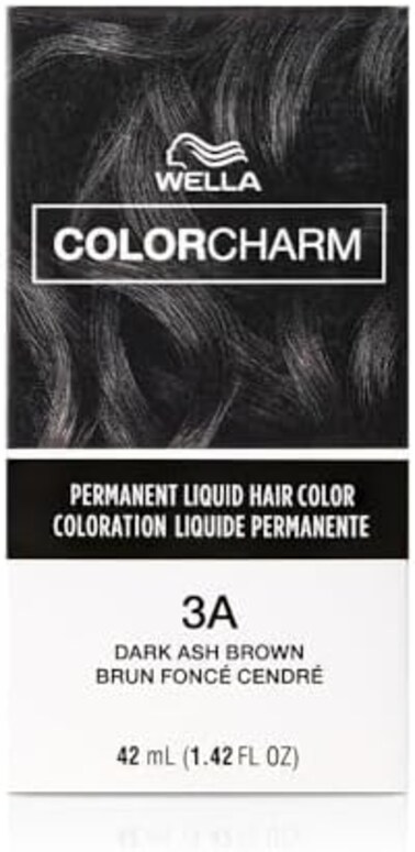 شعر سائل دائم كولور تشارم لتغطية اللون الرمادي، 3A بني رمادي داكن، 1.4 أونصة سائلة