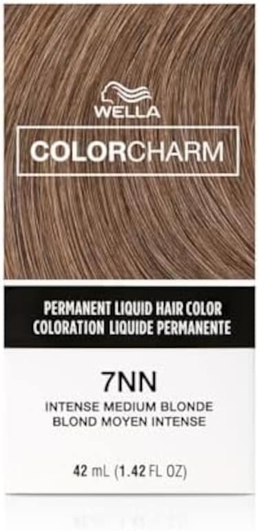 Color Charm Permanent Liquid Hair For Gray Coverage, 7Nn Intense Med Blonde, 1.4 Fl Oz