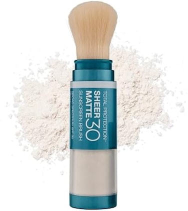 فرشاة الوقاية من الشمس للحماية الكاملة الشفافة غير اللامعة بعامل حماية من الشمس SPF 30 للبشرة الدهنية والمعرضة لحب الشباب، غير معطرة، 0.15 أونصة، مسحوق