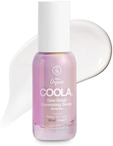 Coola Organic Dew Good Illuminating Probiotic Serum With SPF 30, Dermatologist Tested Sunscreen With Plant-Derived Bluescreen Digital De-Stress Technology, 1.15 Fl Oz