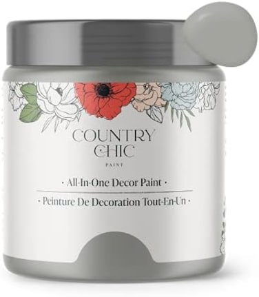 نمط طباشير طلاء Country Chic - للأثاث، ديكور المنزل، الحرف اليدوية - صديق للبيئة - الكل في واحد - لا حاجة للشمع (بيبل بيتش [رمادي]، نصف لتر (16 أونصة))