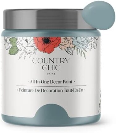 نمط طباشير طلاء Country Chic - للأثاث، وديكور المنزل، والحرف اليدوية - صديق للبيئة - الكل في واحد - لا حاجة إلى الشمع (حلول الليل [أزرق]، عينة (4 أونصة))