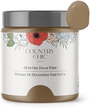 نمط طباشير طلاء Country Chic - للأثاث، وديكور المنزل، والحرف اليدوية - صديق للبيئة - الكل في واحد - لا حاجة إلى الشمع (خشب دريفت [بني]، عينة (4 أونصة))