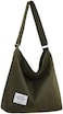 Covelin Women's Retro Large Size Canvas Shoulder Bag Hobo Crossbody Handbag Casual Tote