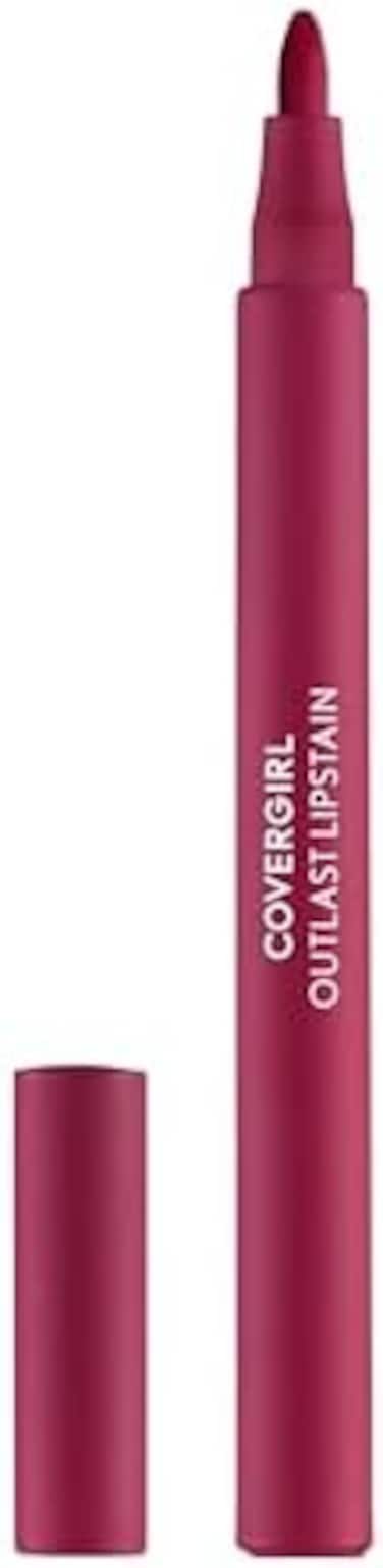 Covergirl Outlast, 05 All-Star، أحمر الشفاه، تطبيق سلس، طرف دقيق يشبه القلم، مقاوم للنقل، لمسة نهائية مصبوغة من الساتان، تركيبة نباتية، 0.06 أونصة