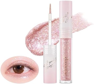 Dasique Starlit Jewel Liquid Glitter (06 Pink Crystal), Twinkle Glitter Shadow, Long-Lasting, Multi-Dimensional Sparkle Finish, Quick Drying, Multipurpose
