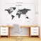 Decowall Dlt-1609G Modern Grey World Map Kids Wall Decals Wall Stickers Peel And Stick Removable Wall Stickers For Kids Nursery Bedroom Living Room (Xlarge)