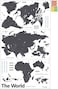 Decowall Dlt-1609G Modern Grey World Map Kids Wall Decals Wall Stickers Peel And Stick Removable Wall Stickers For Kids Nursery Bedroom Living Room (Xlarge)
