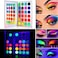 De'Lanci Neon Eyeshadow Glow In The Dark, Aurora Glow Eyeshadow Palette Stage, Clubbing Makeup Kit UV Glow Blacklight Matte And Glitter Fluorescent Eye Shadows Pigment Luminous